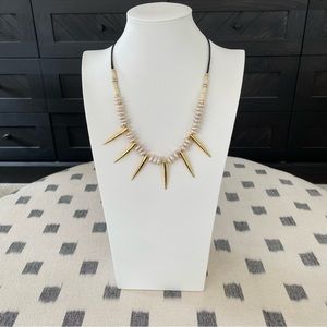 Lizzie Fortunato Pyramid II Pearl and Spike Necklace.